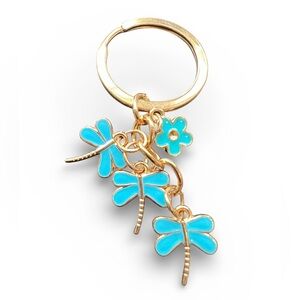 Turquoise Dragonfly Charm Key Ring New